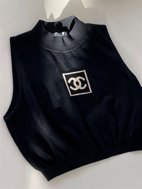 chanel crop top replica|chanel vintage crop top.